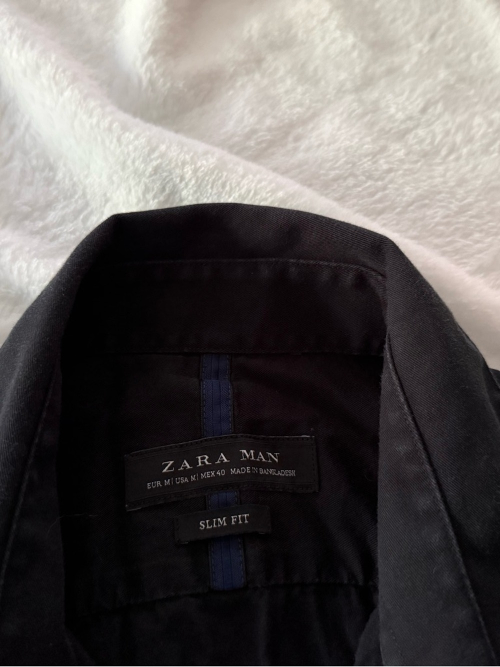 Zara Man Slim Fit Black Button Down Long Sleeve Shirt M - Picture 4 of 4